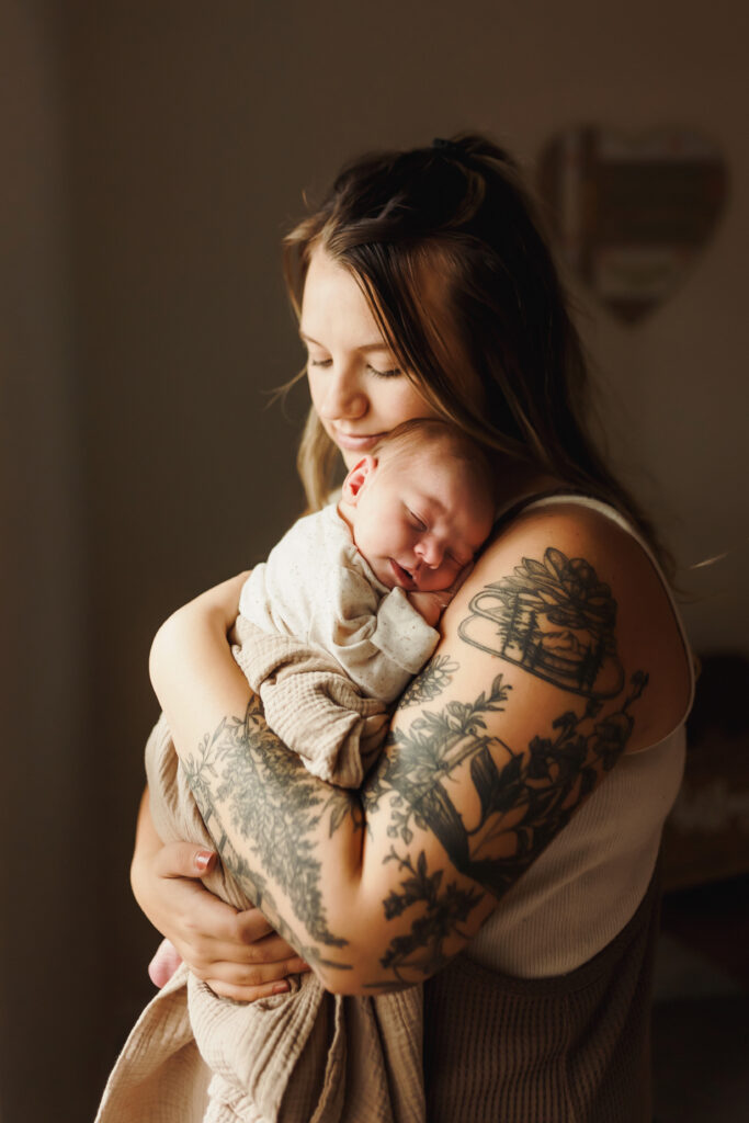 relaxed in home newborn photography