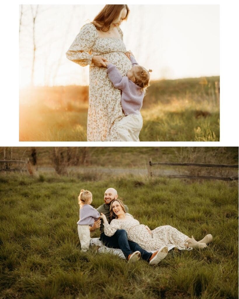 Family maternity photos with toddler in Portland Oregon