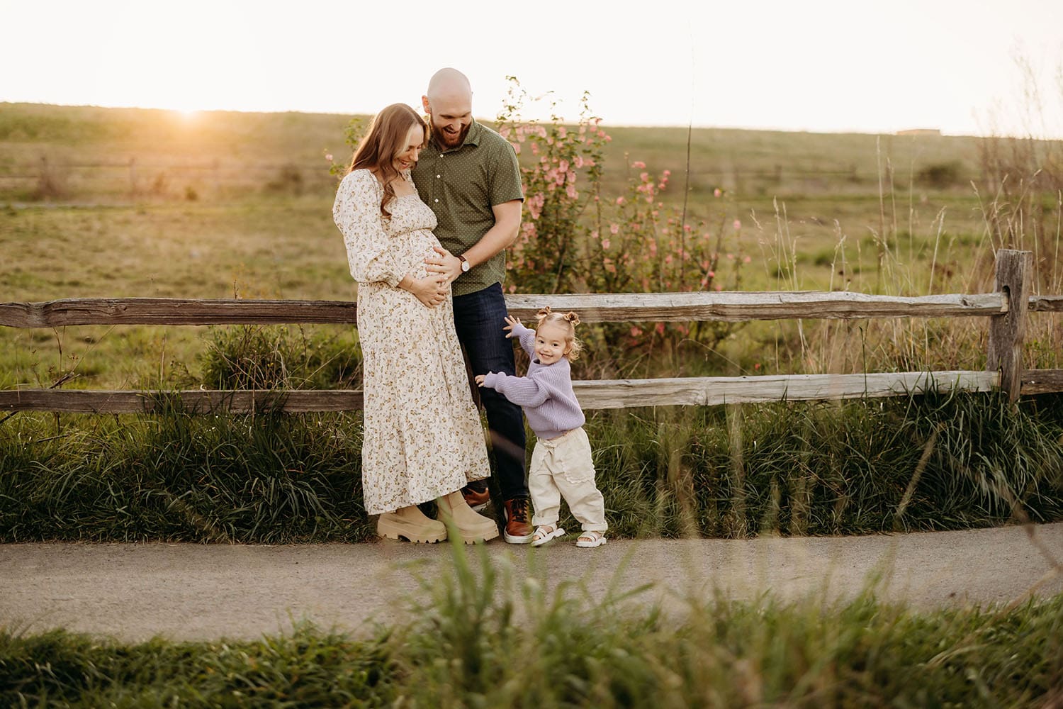 playful maternity session with toddler in Vancouver Washington